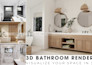 make 3d bathroom interior design and render